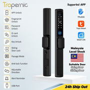 Tuya/TTLOCK Waterproof Smart Door Lock Anti Theft Zinc Alloy Sliding Door Lock with Short Handle Semi-Automatic Fingerprint Digital Lock For Aluminum Door