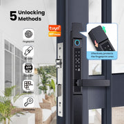 【Grill Door Smart Lock】Tuya Smart Door Lock Double Sided System Waterproof Digital Lock for Grill Door 5 In 1 Digital Lock with Doorbell Function for Sliding Door