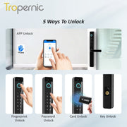 【Grill Door Lock】TTLOCK Smart Door Lock Double Side Fingerprint Digital Lock with Doorbell Outdoor Waterproof Electronic Lock Password/IC Card/Key Unlock