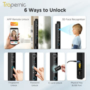 [Face Unlock] Tuya Smart Door Lock with Camera 6 In 1 Fully Automatic Sliding Door Lock APP Remote Unlock Fingerprint Digital Lock for Aluminum Door