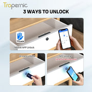 TTLOCK Smart Cabinet Lock with App Management, RFID IC Card Unlock, Keyless Hidden Drawer Lock, Bluetooth Unlock