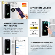 [Gate Door Lock] Tuya Double Side Smart Door Lock with Doorbell Fully Automatic 3D Face Unlock APP Remote Unlock Fingerprint Digital Lock for Home