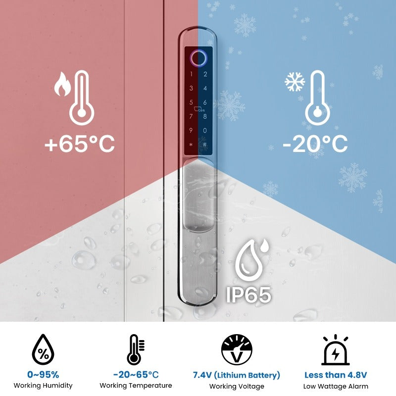 【Double Side Lock】TTLOCK Smart Grill Door Lock Double Sided Fingerprint Password Unlocking Digital Aluminum Door Lock