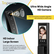 6 In 1 Tuya Smart Door Lock 3D Face Recognition Video Intercom Fully Auto Lock Pintu Rumah with Mechanical Deadlock APP Remote Unlock for Main Door