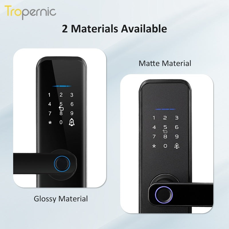 [Matte/Glossy] 5 In 1 Tuya Smart Door Lock with Doorbell  Password Digital Lock with Electronic Anti-Lock Fingreprint Kunci Pintu Rumah for Home