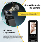 [Palmprint Unlock] 7 In 1 Tuya Smart Door Lock with Security Camera Video Surveillance 3D Facial Recognition Fully Automatic Digital Lock Intercom Security Door Lock