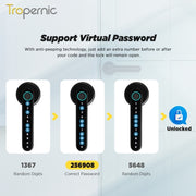 [No Drilling] 5 In 1 TTLOCK Digital Door Lock APP Remote Unlock Anti Theft Fingerprint Handle Password Smart Lock 60/70MM Single Latch For Bedroom Home Hotel
