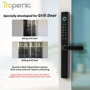 【Grill Door Lock】TTLOCK Smart Door Lock Double Side Fingerprint Digital Lock with Doorbell Outdoor Waterproof Electronic Lock Password/IC Card/Key Unlock