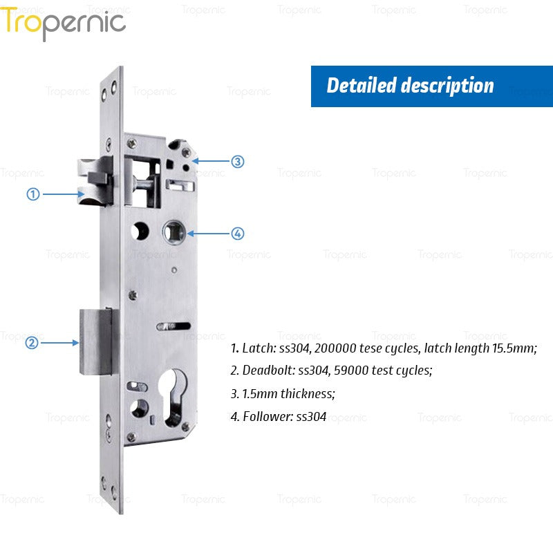 50/72/85 Series Wooden/Metal/Hotel/Glass Fingerprint Combination Electronic Induction Universal Mortise Door Lock