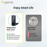Tuya WiFi Smart Door Lock APP Remote Unlocking Fingerprint Lock Digital Password Key IC Card Unlocking