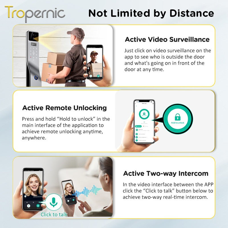 [Ready Stock] 7 In 1 Tuya Fully Automatic Smart Door Lock with HD Camera Palm Unlock Video Surveillance 6068 Security Door Lock APP Remote Unlock Keyless Digital Lock Support Two Way Intercom
