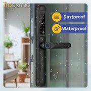 [Doorbell Function] 5 In 1 Tuya Smart Door Lock Waterproof Fingerprint Sliding Door Lock Zinc Alloy Electronic Lock Digital Password Lock For Aluminum Door