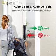 [Video Surveillance] 7 In 1 Tuya Smart Door Lock with HD Security Camera Fully Automatic Safety Door Digital Lock with Intercom Function