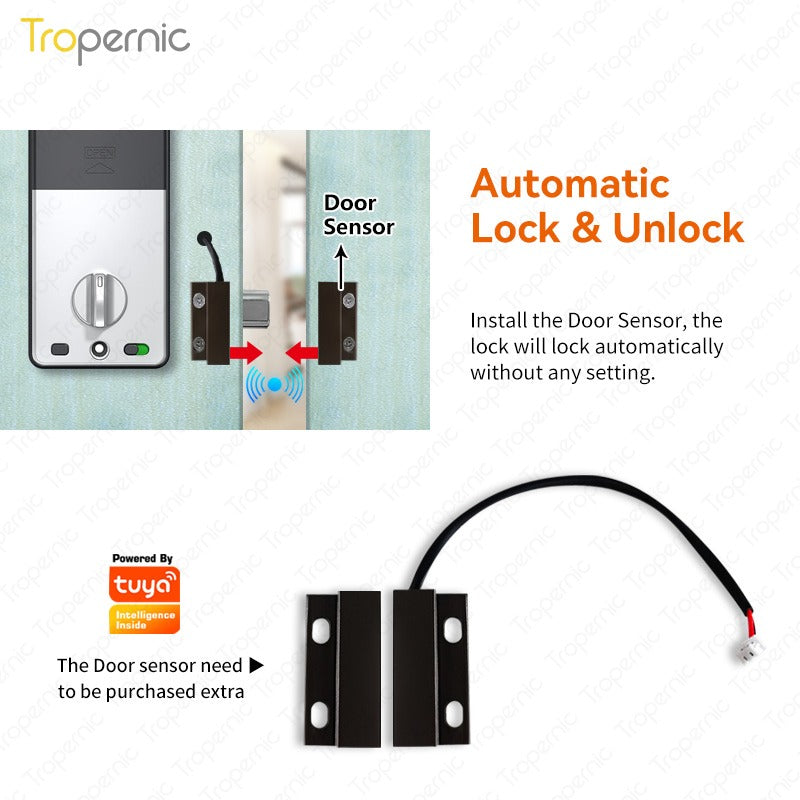 Tuya Smart Door Lock WiFi Remote Unlock Digital Password IC Card Biometric Fingerprint Unlock Fully Automatic Electric Deadbolt