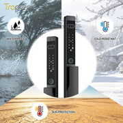 【Palm Vein Unlock】Tuya 7 in1 Fully Automatic Smart Digital Gate Lock 3D Face Unlock IP68 Waterproof Suitable for HDB Main Gate   Sliding Door