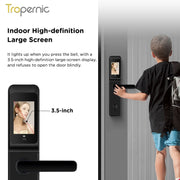 [HD Display Screen] 5 In 1 Tuya Smart Door Lock With Security Camera Fingerprint Digital Lock with Doorbell Function Password Electronic Lock 6068 Security Door Lock