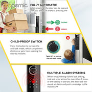 [New Arrival] 7 In 1 Tuya Smart Door Lock with Video Surveillance APP Remote Unlock Fully Automatic Fingerprint Digital Lock 3D Face Palm Unlock 6068 Security Door Lock
