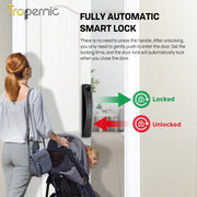 6 In 1 Tuya Smart Door Lock 3D Face Recognition Video Intercom Fully Auto Lock Pintu Rumah with Mechanical Deadlock APP Remote Unlock for Main Door