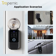 [APP Management] Tuya/TTLOCK Bluetooth Key Safe Box Outdoor Waterproof Wall Mounted Safety Box APP Remote Unlock Fingerprint Password Anti Theft Strongbox for Home
