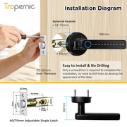 [No Drill] Tuya/TTLOCK Bluetooth Smart Door Lock APP Remote Unlock 5 In 1 Fingerprint Password IC Card Unlock Digital Lock for Wooden Door