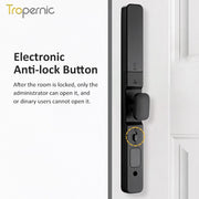 Tuya WiFi Smart Door Lock with Security Camera Fingerprint Sliding Door Lock with Electronic Anti Lock Button Security Password Digital Door Lock for Home