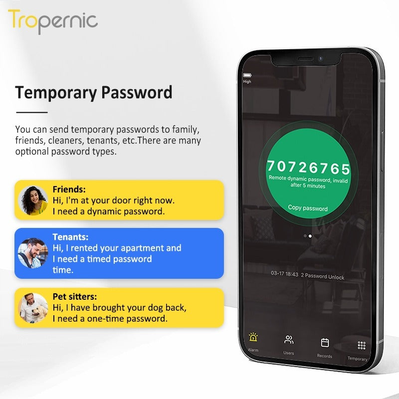 [Matte/Glossy] 5 In 1 Tuya Smart Door Lock with Doorbell  Password Digital Lock with Electronic Anti-Lock Fingreprint Kunci Pintu Rumah for Home