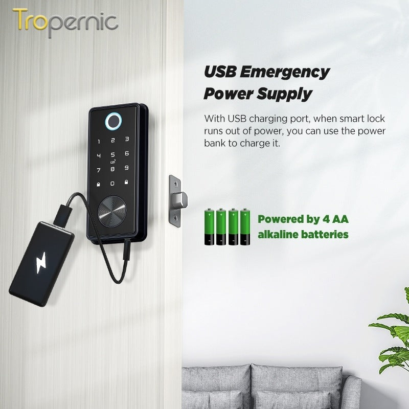 [24h Ship Out] TTLOCK Fully Automatic Smart Lock Biometric Fingerprint Digital Door Lock with Sliding Cover Keyhole Password IC Card Key Unlock