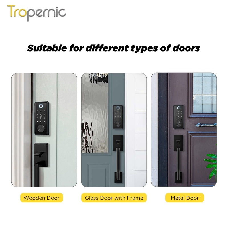 Tuya Smart Door Lock WiFi Remote Unlock Digital Password IC Card Biometric Fingerprint Unlock Fully Automatic Electric Deadbolt