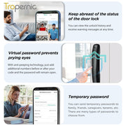 [Video Surveillance] 7 In 1 Tuya Smart Door Lock with HD Security Camera Fully Automatic Safety Door Digital Lock with Intercom Function