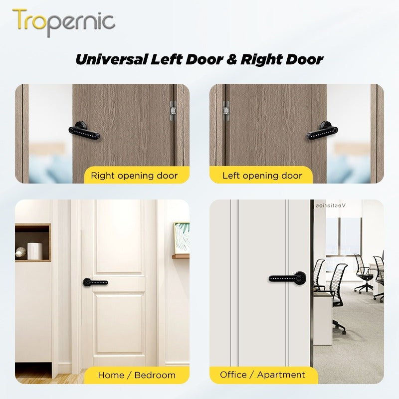 [No Drilling] 5 In 1 TTLOCK Digital Door Lock APP Remote Unlock Anti Theft Fingerprint Handle Password Smart Lock 60/70MM Single Latch For Bedroom Home Hotel