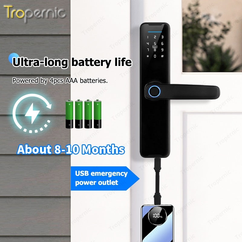 [Ready Stock] 5 In 1 TTLOCK Smart Door Lock Fingerprint Lock Pintu Rumah APP Remote Unlock Password Digital Lock for Woodern Door APP Management Google Home Amazon Alexa
