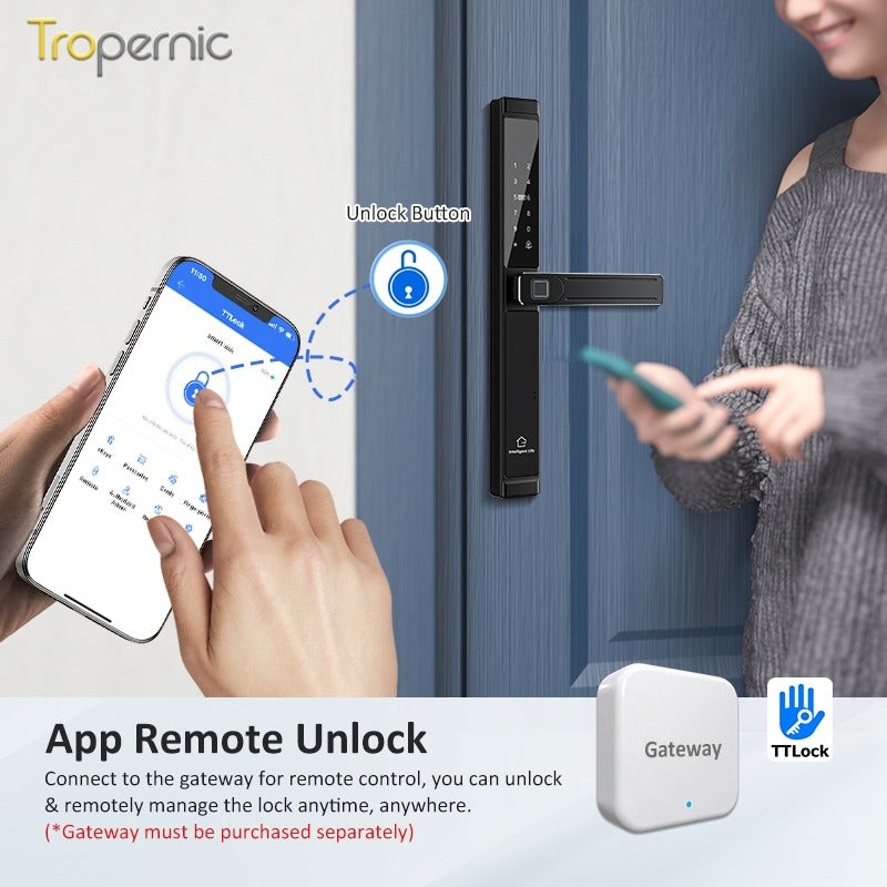 【Grill Door Lock】TTLOCK Double Sided Smart lock Waterproof Double Side System Digital Lock with Doorbell Bluetooth Smart Grill Door Lock