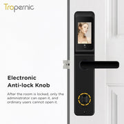 [HD Display Screen] 5 In 1 Tuya Smart Door Lock With Security Camera Fingerprint Digital Lock with Doorbell Function Password Electronic Lock 6068 Security Door Lock