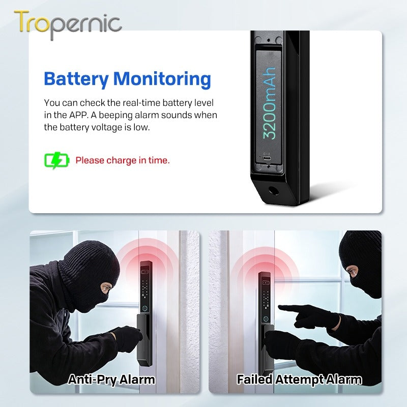 【Palm Vein Unlock】Tuya 7 in1 Fully Automatic Smart Digital Gate Lock 3D Face Unlock IP68 Waterproof Suitable for HDB Main Gate   Sliding Door