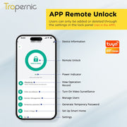 7 In 1 Tuya Smart Door Lock with HD Camera Video Surveillance APP Remote Unlock Fully Automatic Security Door Digital Lock Face Palm Print Unlock Kunci Pintu Rumah