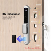 【Double Side Lock】TTLOCK Smart Grill Door Lock Double Sided Fingerprint Password Unlocking Digital Aluminum Door Lock