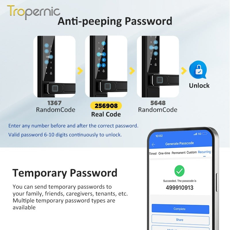【Grill Door Lock】TTLOCK Double Sided Smart lock Waterproof Double Side System Digital Lock with Doorbell Bluetooth Smart Grill Door Lock
