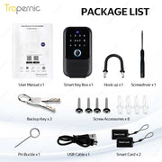 [APP Management] Tuya/TTLOCK Bluetooth Key Safe Box Outdoor Waterproof Wall Mounted Safety Box APP Remote Unlock Fingerprint Password Anti Theft Strongbox for Home