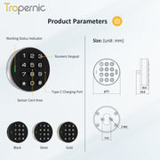 [Public Mode] 2 In 1 Smart Drawer Lock Password Cabinet Lock with IC Card Keyless Universal Cabinet Lock for Home Hotel Sauna Room