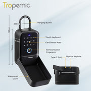 [APP Management] Tuya/TTLOCK Bluetooth Key Safe Box Outdoor Waterproof Wall Mounted Safety Box APP Remote Unlock Fingerprint Password Anti Theft Strongbox for Home