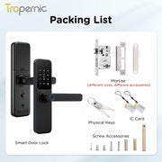TTLOCK Smart Door Lock with Doorbell APP Management Fingerprint Tombol Pintu Rumah Anti Theft Password Digital Lock Door Knob for Home Wooden Door