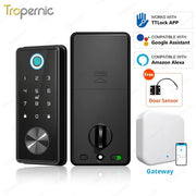 [24h Ship Out] TTLOCK Fully Automatic Smart Lock Biometric Fingerprint Digital Door Lock with Sliding Cover Keyhole Password IC Card Key Unlock