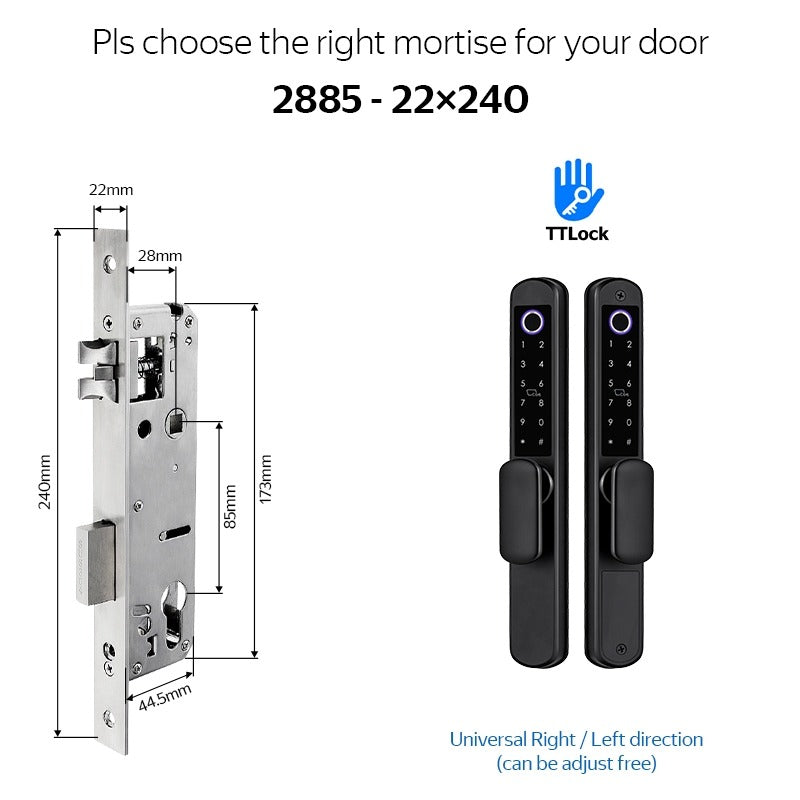 【Double Side Lock】TTLOCK Smart Grill Door Lock Double Sided Fingerprint Password Unlocking Digital Aluminum Door Lock