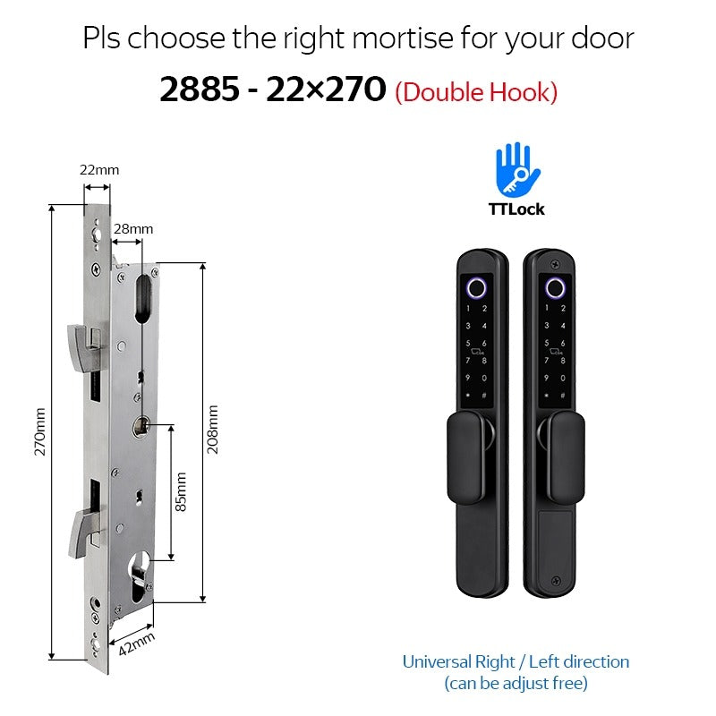 【Double Side Lock】TTLOCK Smart Grill Door Lock Double Sided Fingerprint Password Unlocking Digital Aluminum Door Lock
