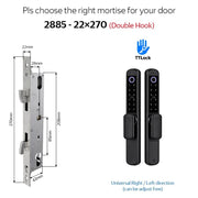 【Double Side Lock】TTLOCK Smart Grill Door Lock Double Sided Fingerprint Password Unlocking Digital Aluminum Door Lock