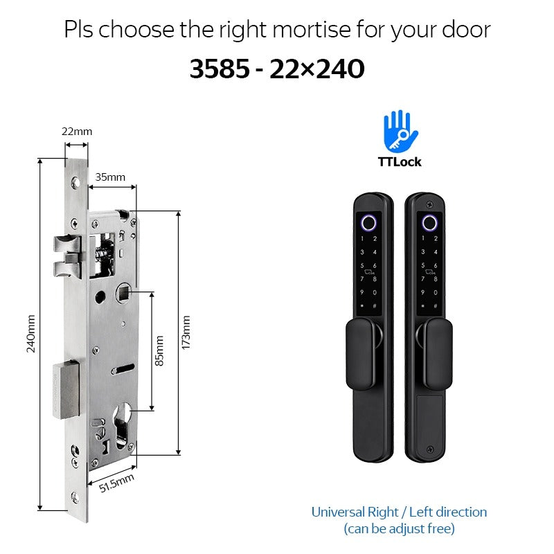 【Double Side Lock】TTLOCK Smart Grill Door Lock Double Sided Fingerprint Password Unlocking Digital Aluminum Door Lock