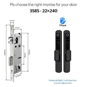 【Double Side Lock】TTLOCK Smart Grill Door Lock Double Sided Fingerprint Password Unlocking Digital Aluminum Door Lock