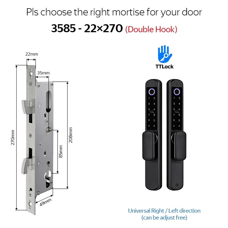 【Double Side Lock】TTLOCK Smart Grill Door Lock Double Sided Fingerprint Password Unlocking Digital Aluminum Door Lock