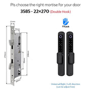 【Double Side Lock】TTLOCK Smart Grill Door Lock Double Sided Fingerprint Password Unlocking Digital Aluminum Door Lock