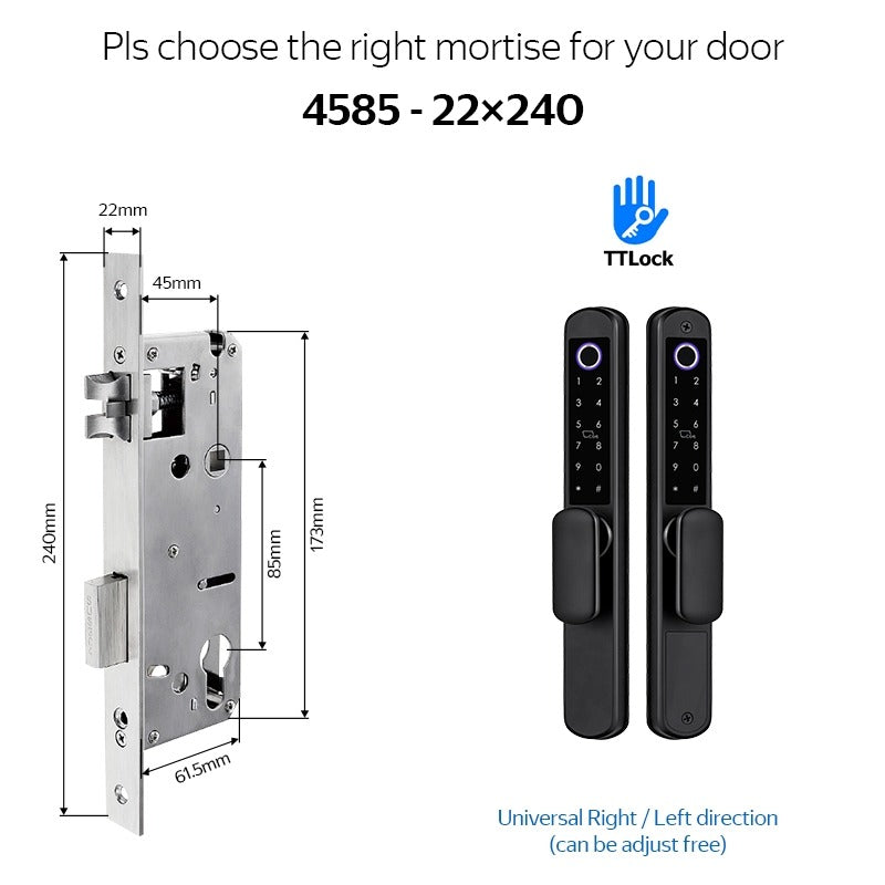 【Double Side Lock】TTLOCK Smart Grill Door Lock Double Sided Fingerprint Password Unlocking Digital Aluminum Door Lock